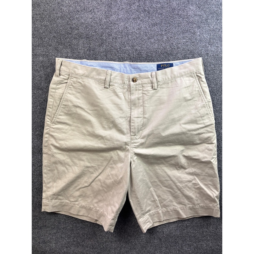 Polo Ralph Lauren Chino Shorts Mens 36 Tan Khaki Stretch Classic Fit Preppy